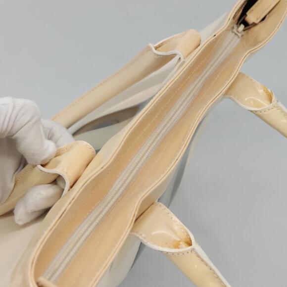 GUCCI Sherry Line Hand Bag Canvas White Black - Picture 6 of 12